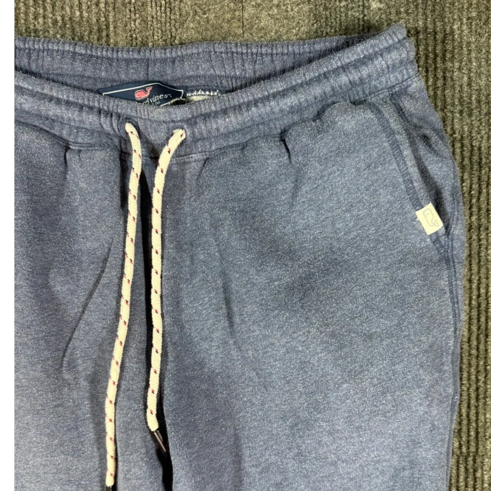 Vineyard Vines Mens Blue Heathered Fleece Sweatpants Joggers Medium Drawstring